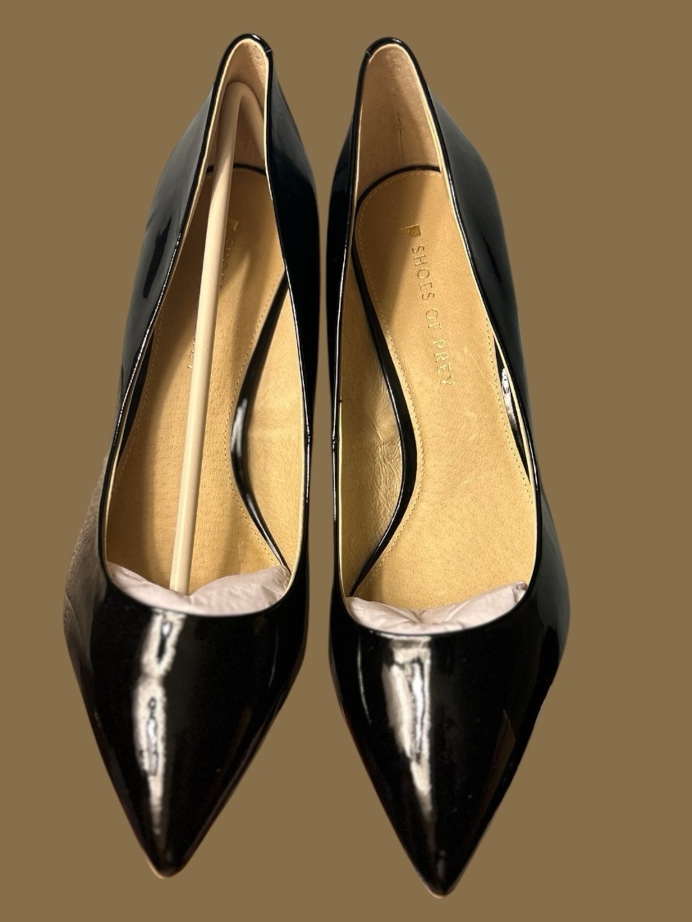 Shoes of Prey Custom Made Black Patent Pointed-Toe Pumps